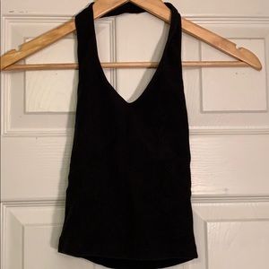 Topshop black halter crop top